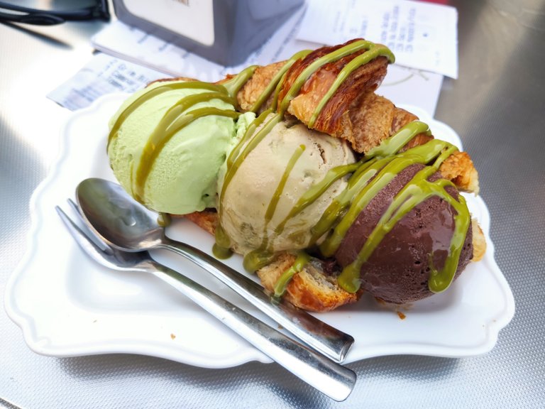 Ice cream in a croissant