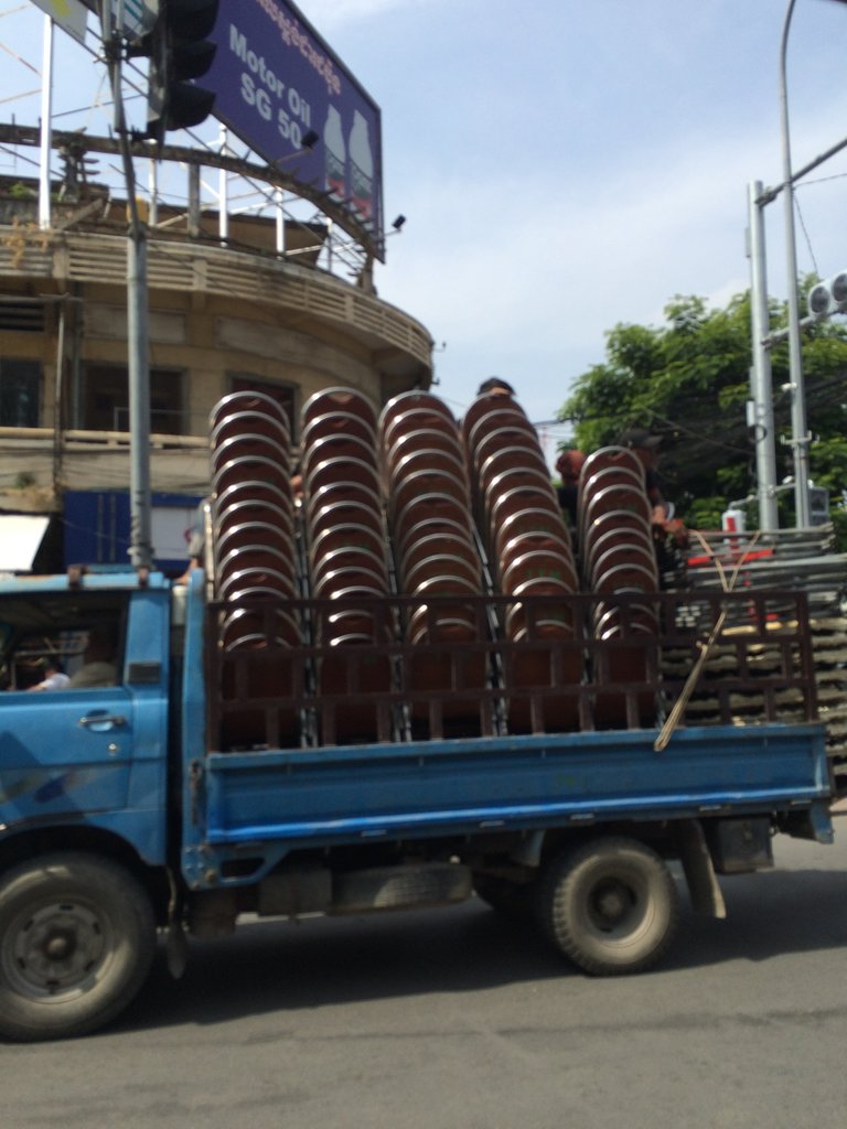 Passing by the festivities that are being set up for.