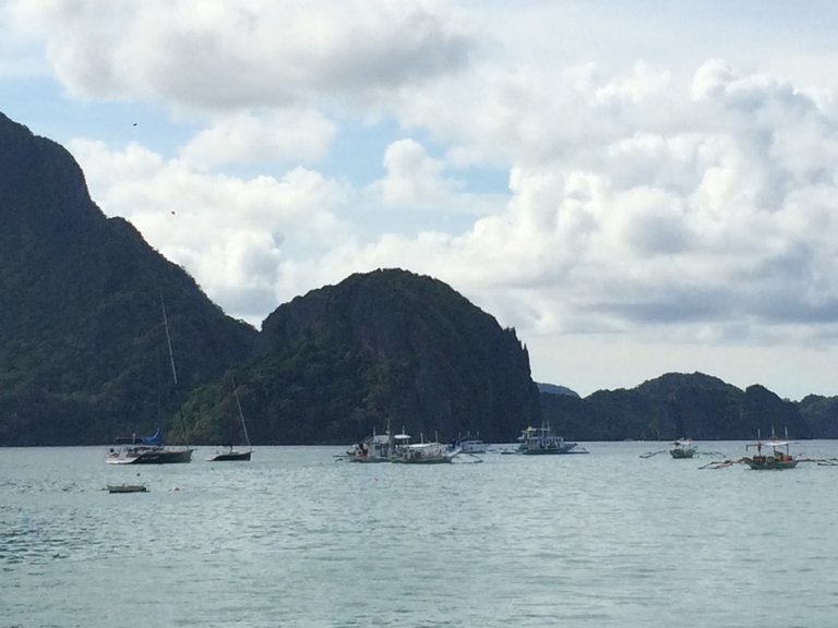 The view of some boats in the bay, some day.