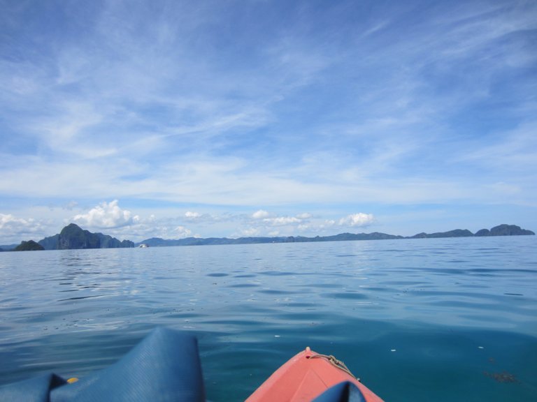 Paddling along to the next spot.