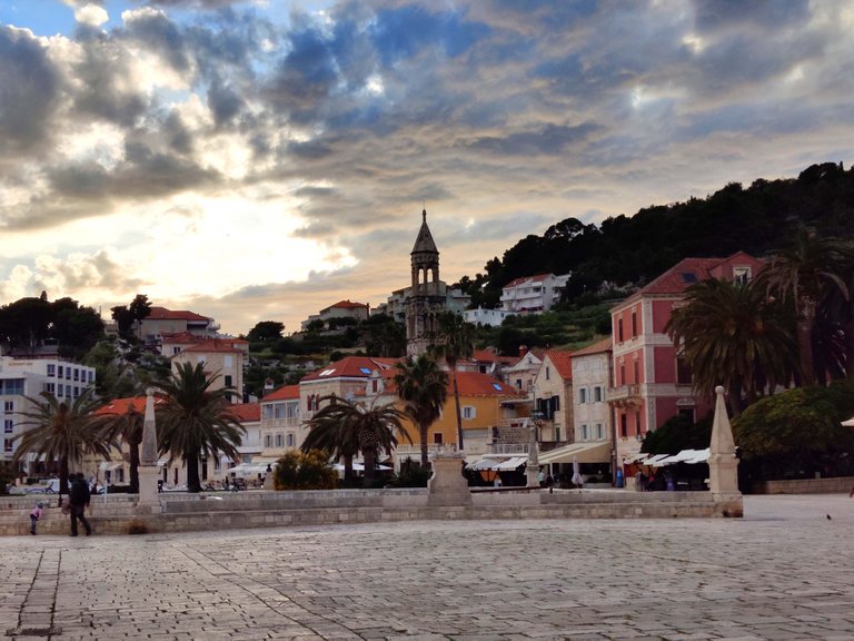 Church Tower from the Harbor in Hvar