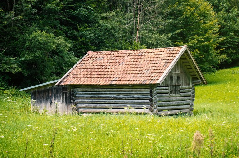 Beautiful wooden hut in the allgau region