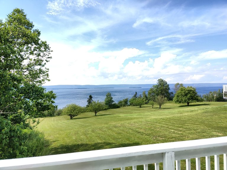 View from our terrace to the Bras d’or Lacke