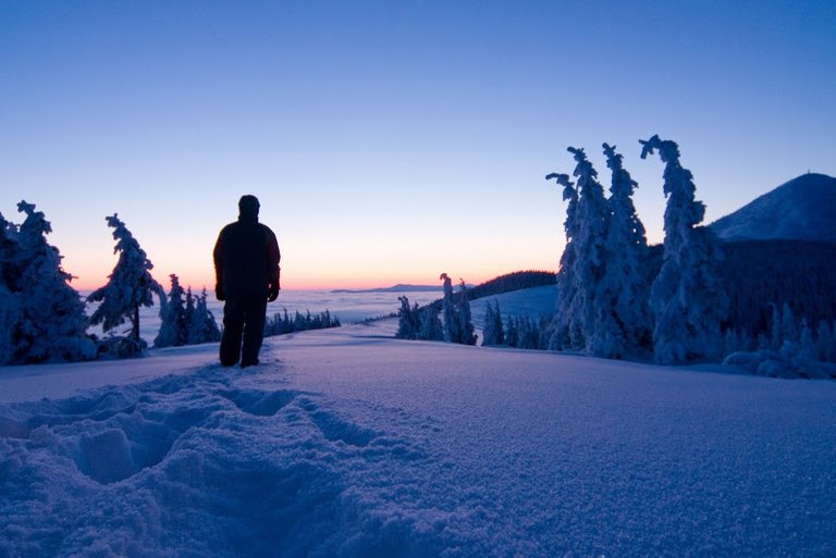 Winter trekking in Carpathian mountains, Ukraine