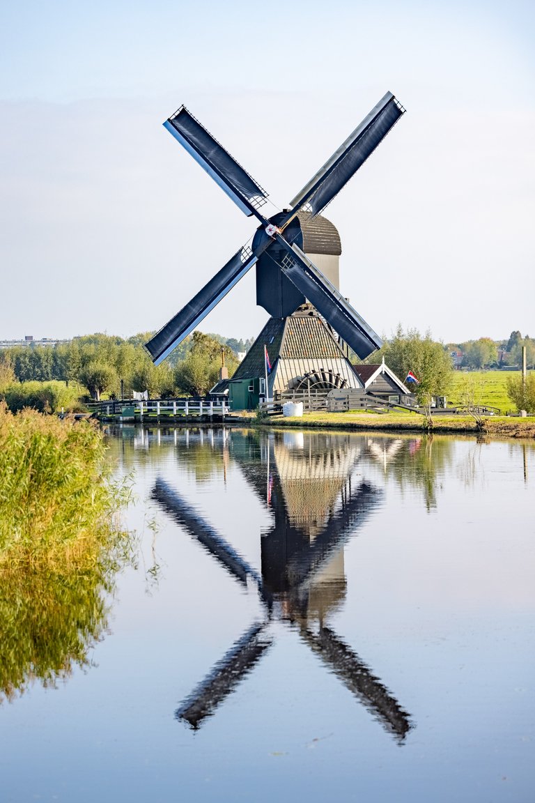 The Black Windmill at Kinderdijk, The Netherlands