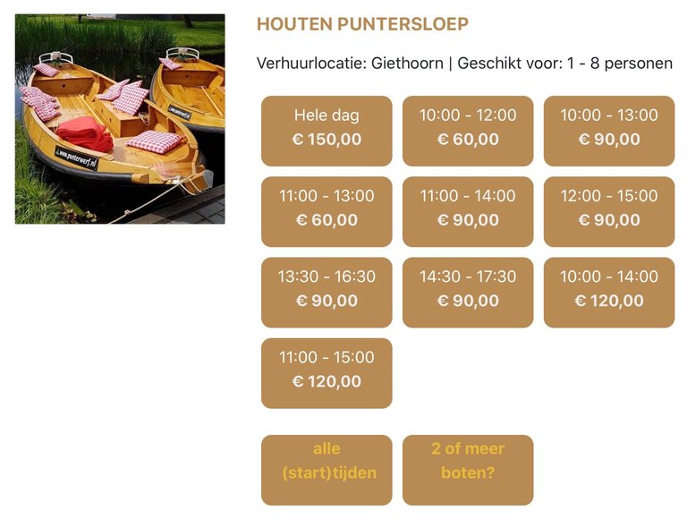 * the prices and timetable for the boats in 2020