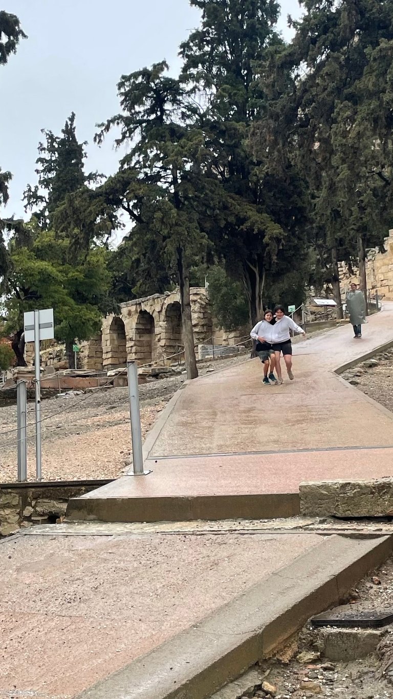 @thebombkids have been reading about Greek gods and have been really excited about walking around and seeing the monuments.
Typically the tour is crowded and you need to book a time slot.  In the end, we practically had the place to ourselves because of storms blowing through. 