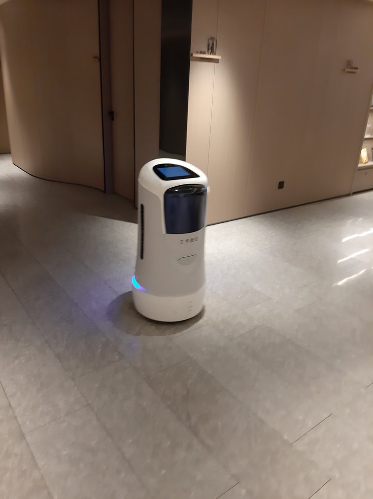 Hotel Robot Returning To Charging Dock