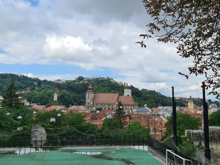 View from far of the ”Black Church”, a Gothic-style cathedral from the 14th century.