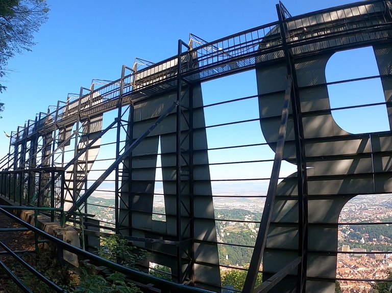 Behind the ”Hollywood” letters of Brasov city.