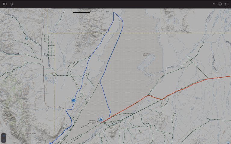 Map of the Route - Red In, Blue Out.