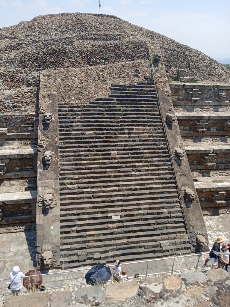 View of the temple of Quetzalcoatl from the lookout point in front of it