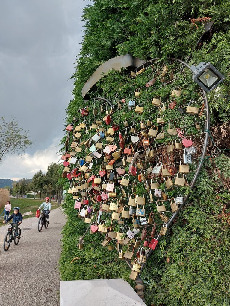 This must be a very popular place among lovers because there are so many padlocks attached here.