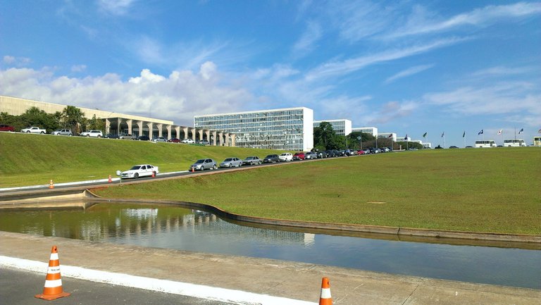 Left view of the administrative buildings of the ministries