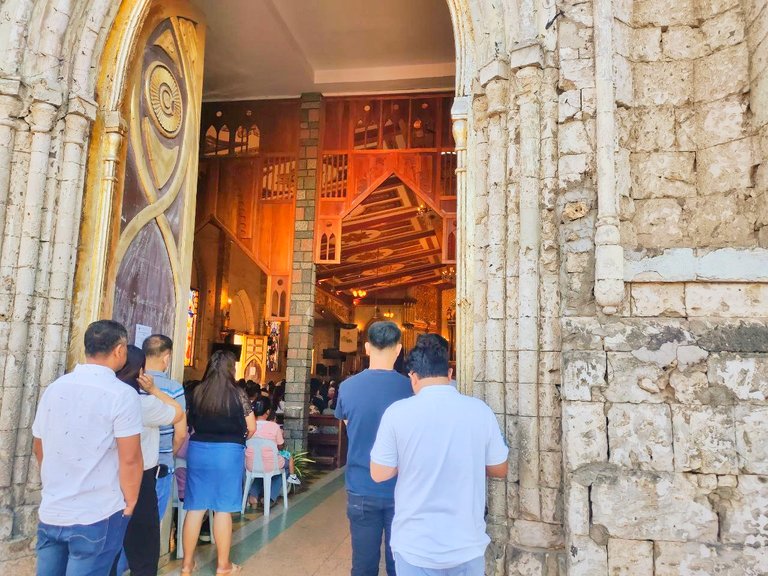 The church interior has gone through several renovations over time from the original Neo-Gothic design