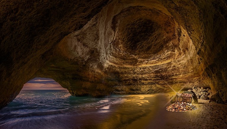 Exploring for buried pirate treasure along the clifftop shoreline on the south Cape coast of Africa