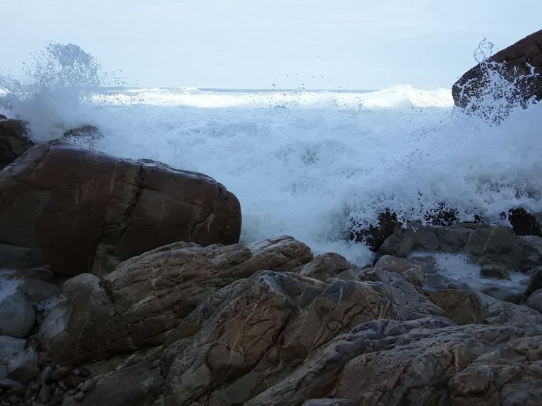 At the front line of the oncoming waves