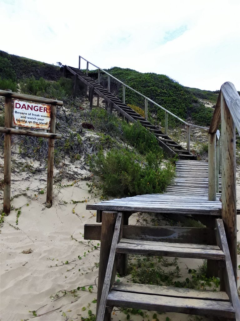 The stairway to the top of the Island with an epic view