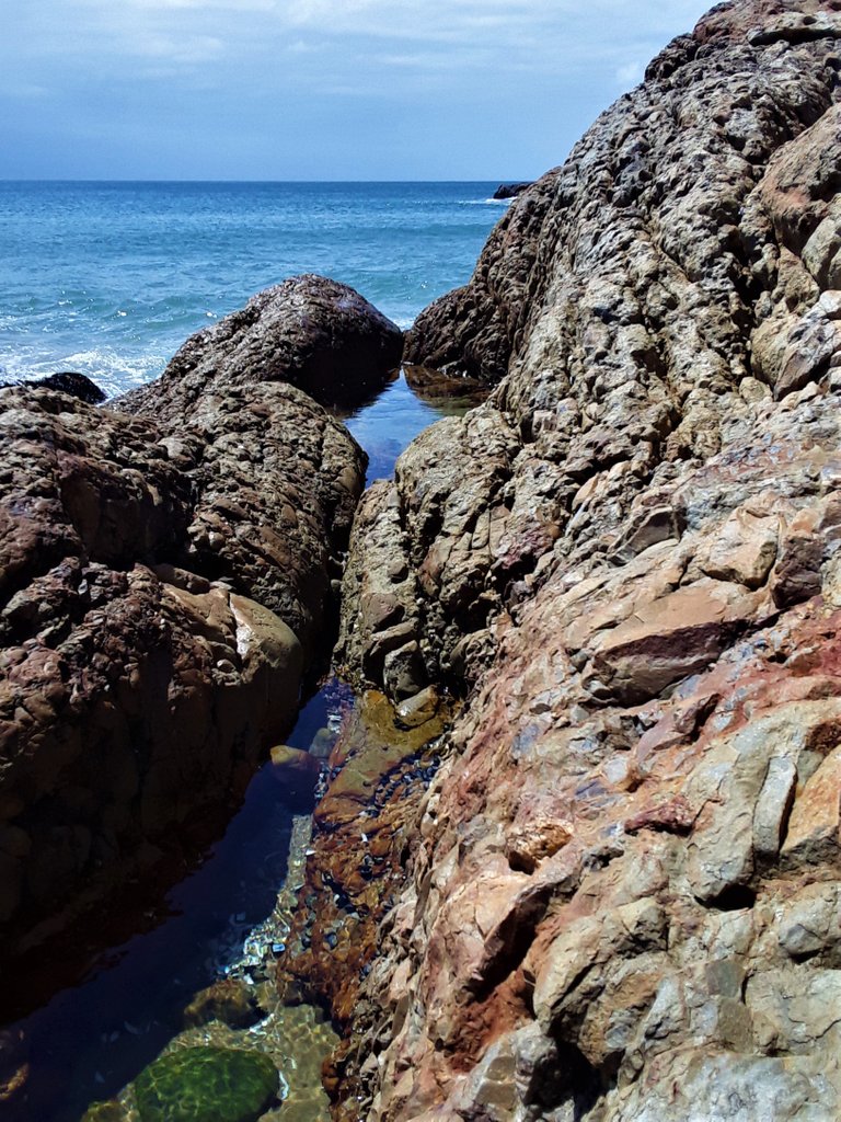 This is the sweet spot at the end of Robberg beach, where the sand meets the peninsula. The seal colony is just up ahead.