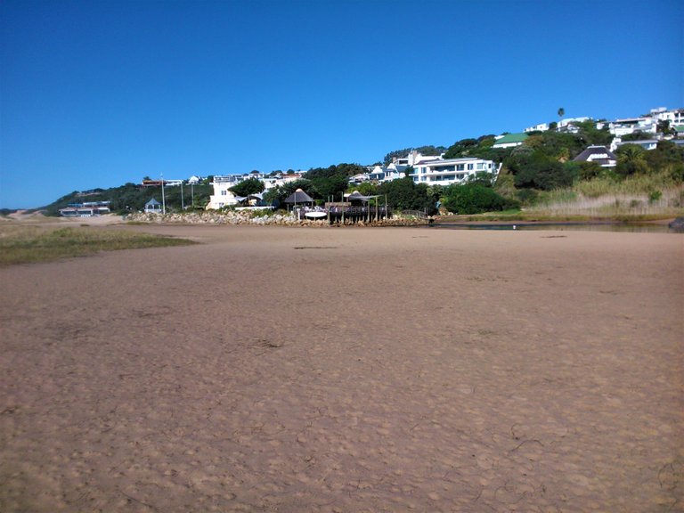 Lookout beach with lagoon to the right and sea off left