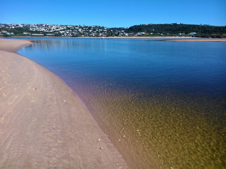 Lagoon with the town of Plettenberg Bay in the background