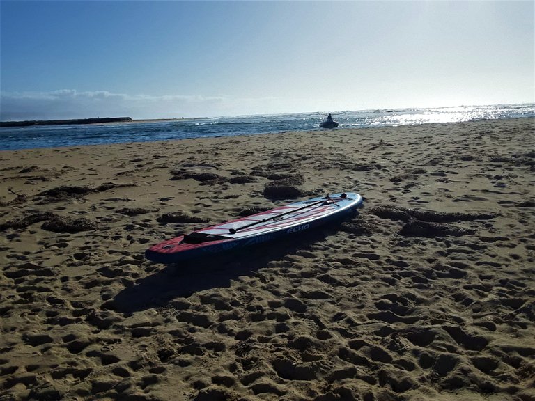 Try a sand up paddle board if you prefer, right at the mouth of the lagoon as it flows out to sea