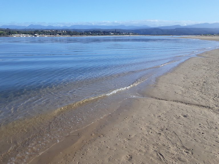 Looking upstream at the lagoon, facing east