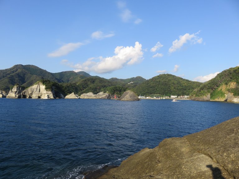 Dougashima and the beach from a hiking spot.