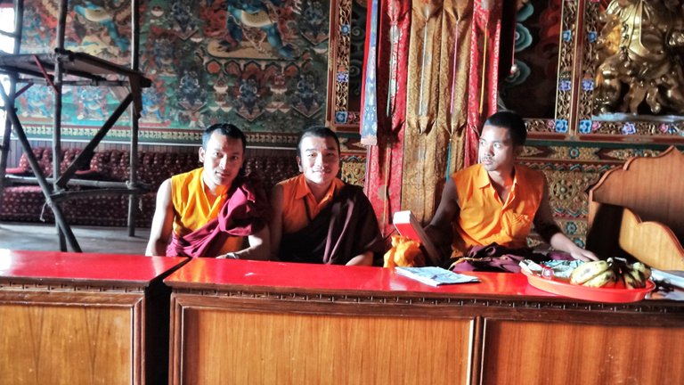 Three young monks