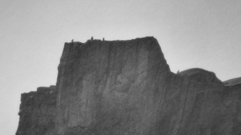 The Preikestolen rock from the water