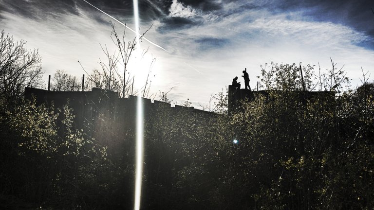 Kids playing on the rooftop