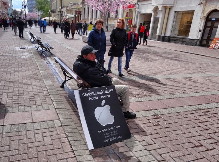 The man who is an advertising for Apple