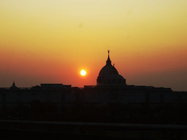 Driving to the west at the evening