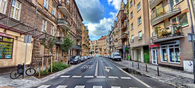 Empty street early in the morning