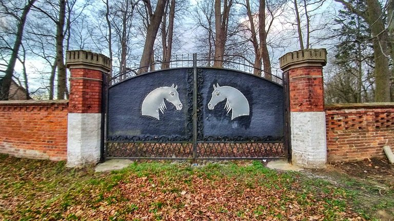 Two horse at the doorway