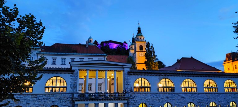 The castle after sunset