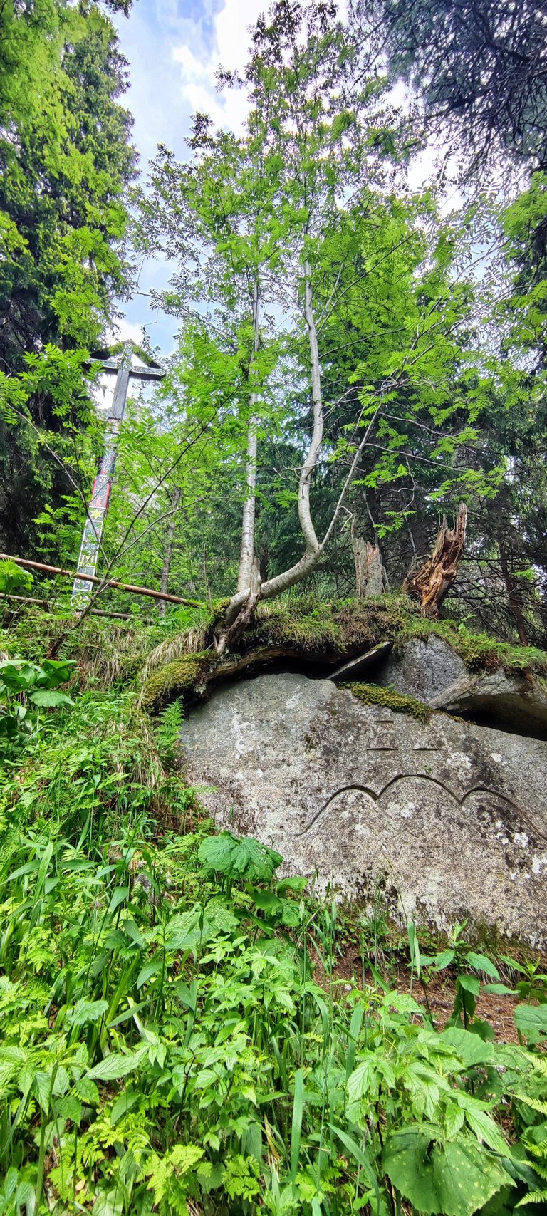 Signs on a stone