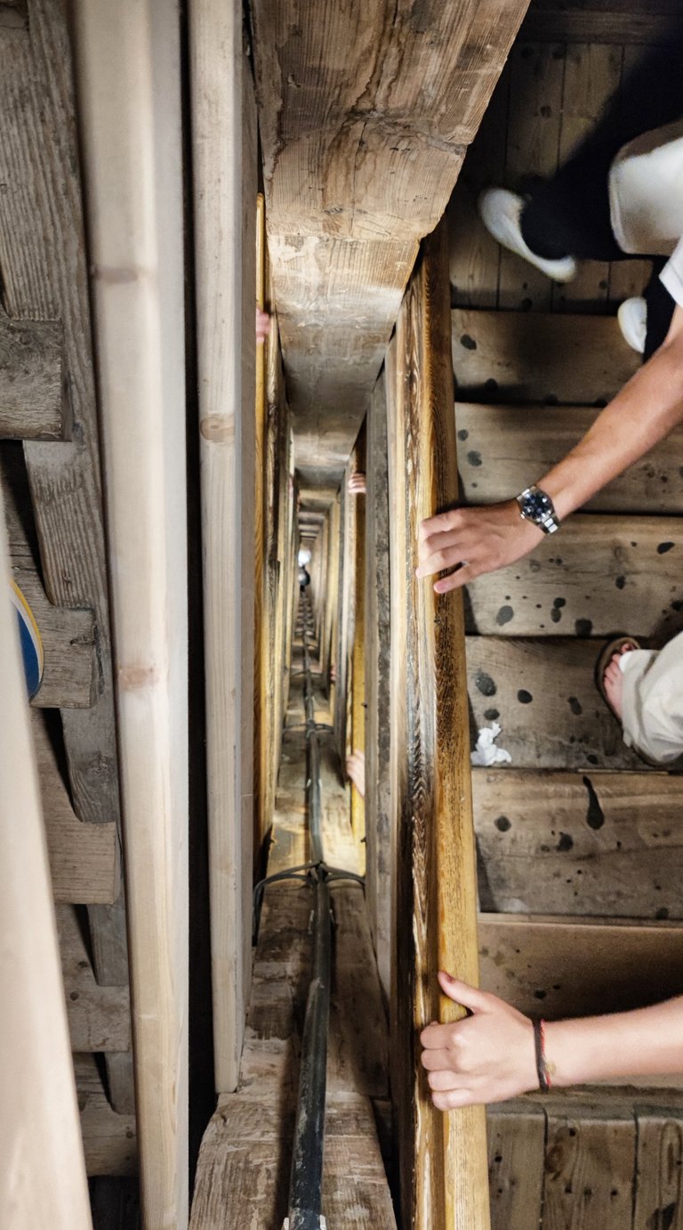 A a view down the stairs