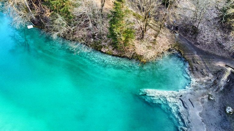 The water is turquoise like the caribean sea