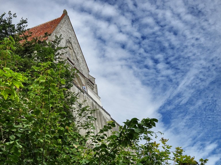 The view from the stairway to the ruins of the church