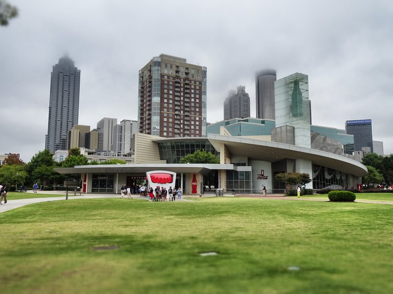 A giant Cola bottle and the Coca-Cola World is one of the main attractions