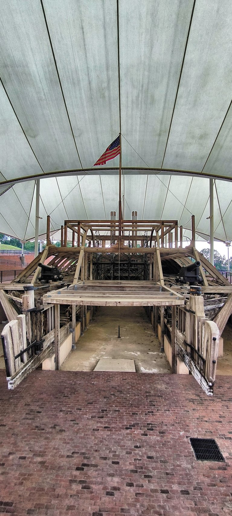 The tent above is to protect the remains