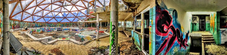 The building is complete in ruins after all these years