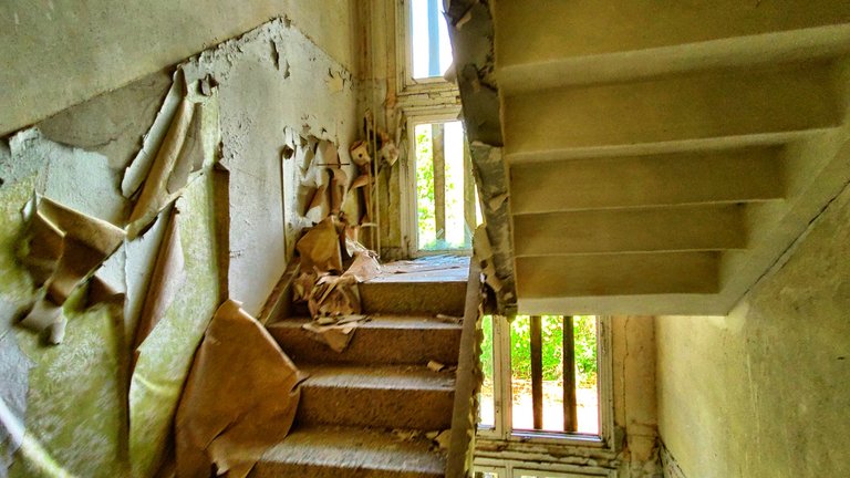 The stairways to the soldiers cabins