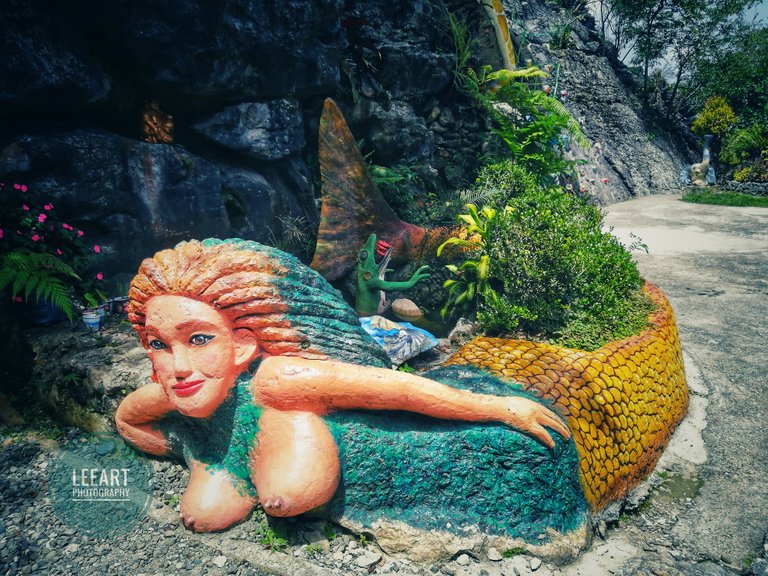 A mermaid basking in the sun in all its glory.