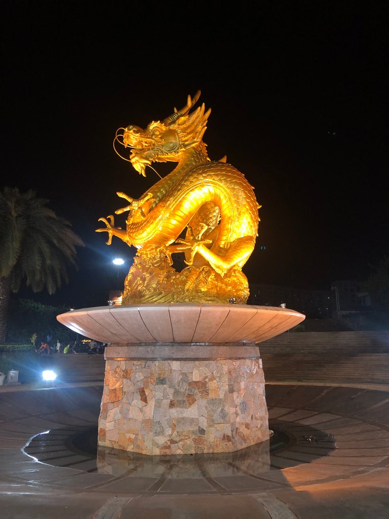 Golden dragon statue in Phuket Town