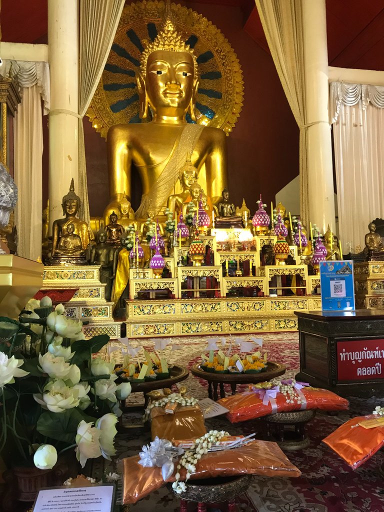 Visitors often bring offerings to the temple.