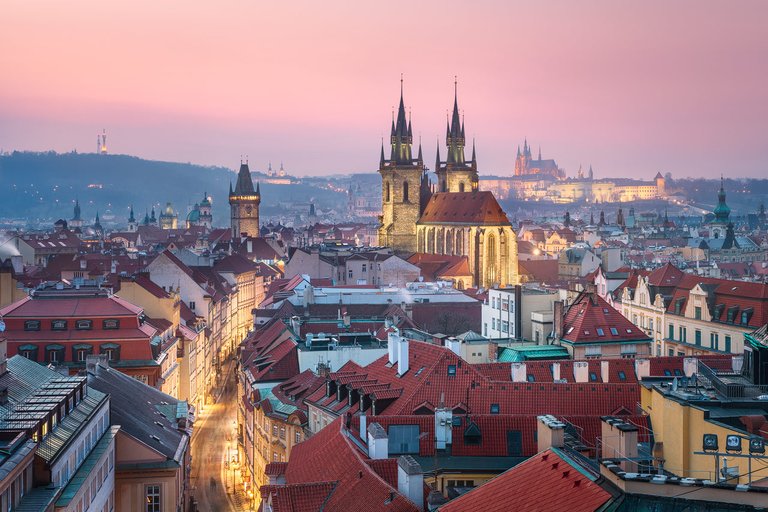 View from the Powder Tower in Prague