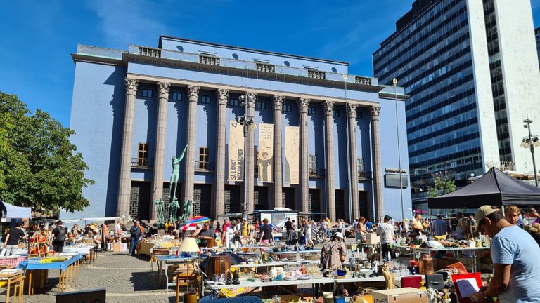 Flea market at Hötorget square