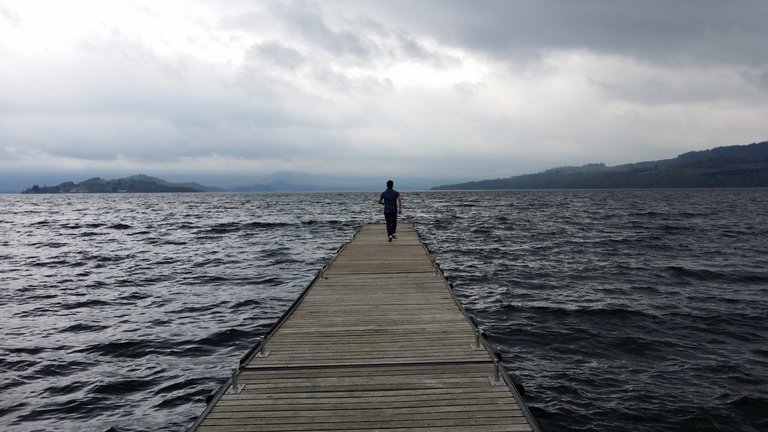 The deep water of Loch Lomond looks dangerous as the weather was Windy & Cloudy !